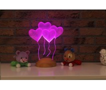 Kalp Dolusu 3D Gece Lambası