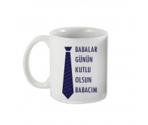 Babalar Gününe Özel Kravatlı Kupa Bardak