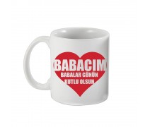 Babalar Gününe Özel Kalp Temalı Kupa Bardak