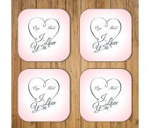 Kişiye Özel Kalpli Kare Bardak Altlığı