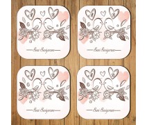 Kişiye Özel Seni Seviyorum Kare Bardak Altlığı