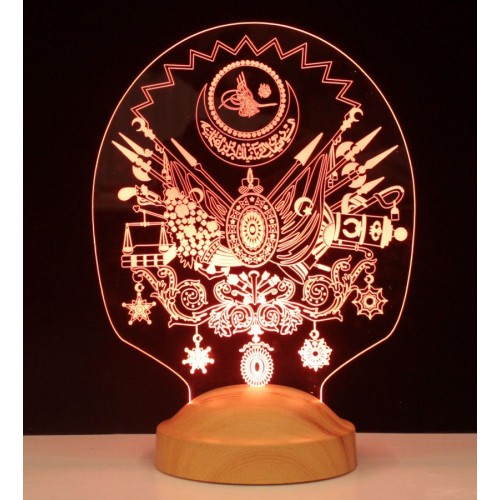 Osmanli Tugrasi Gece Lambasi Hediye Kervanim