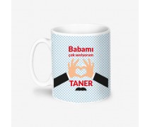 Babalar Gününe Özel Babamı Çok Seviyorum Kupa Bardak